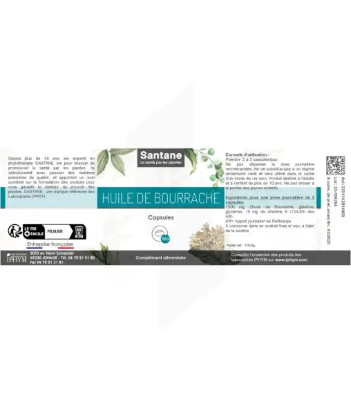 Santane Bourrache Gélules De Poudre De Plantes 500mg B/160