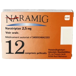 Naramig 2,5 Mg, Comprimé Pelliculé