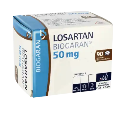 Losartan Biogaran 50 Mg, Comprimé Pelliculé Sécable à Paris