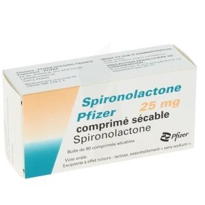 Spironolactone Pfizer 25 Mg, Comprimé Sécable