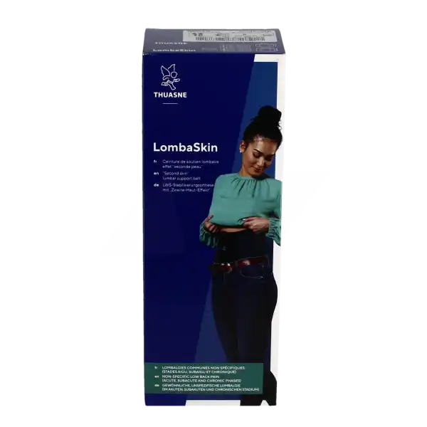 Thuasne Lombaskin Ceinture Lombaire Noir Bleuté Hauteur 26cm Taille 5