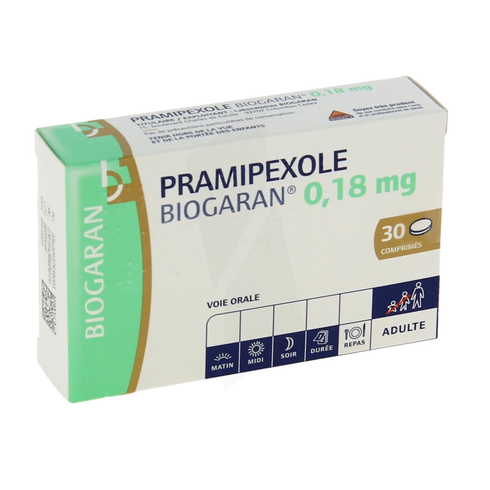 Pramipexole Biogaran 0,18 Mg, Comprimé