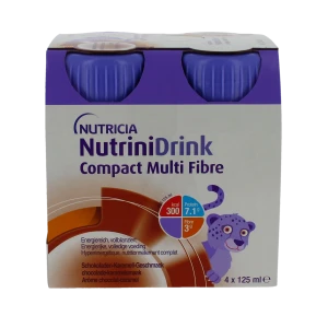 Nutrinidrink Compact Multi Fibre Nutriment Chocolat Caramel 4bouteilles/125ml