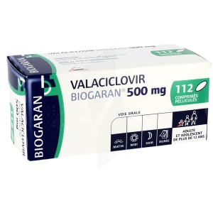 Valaciclovir Biogaran 500 Mg, Comprimé Pelliculé