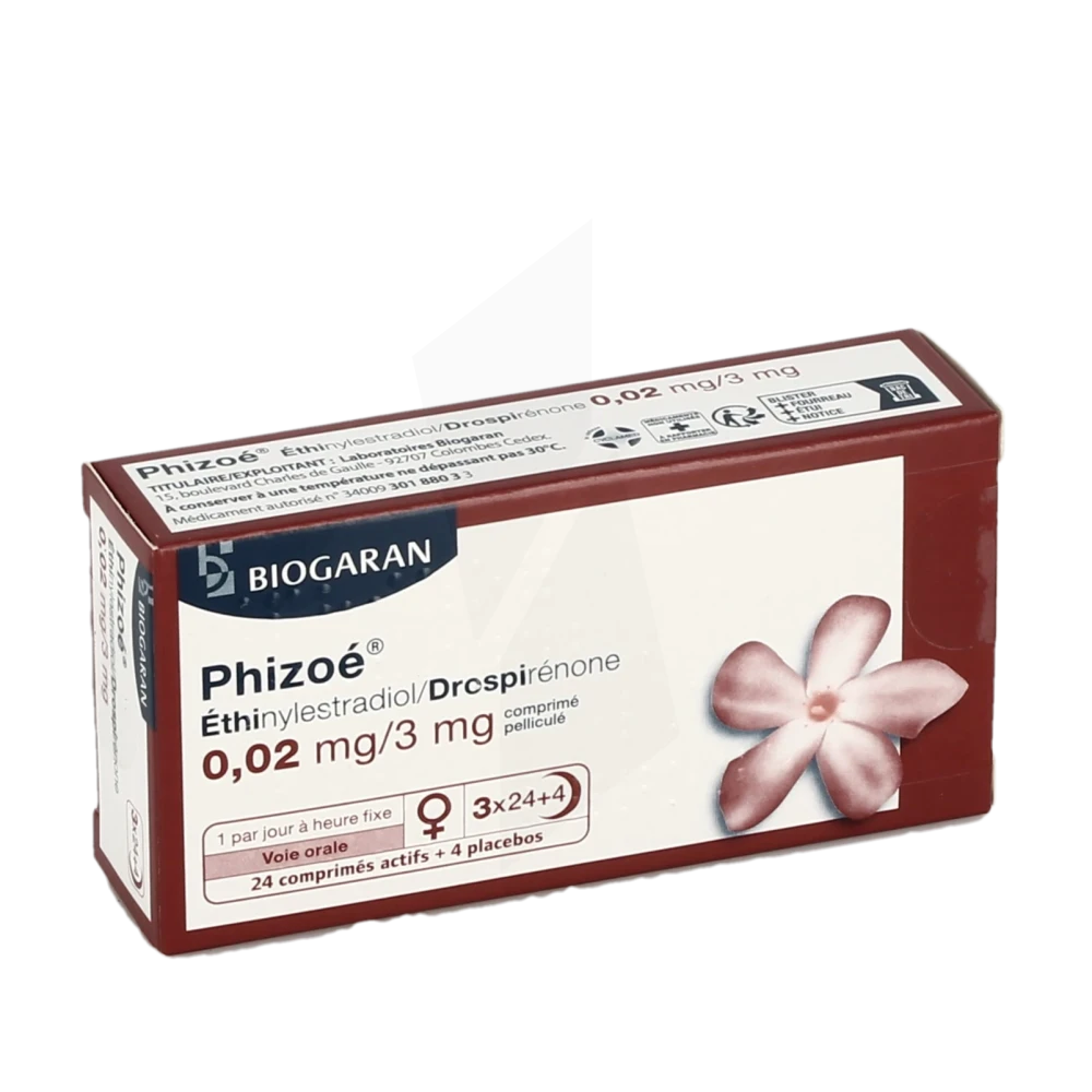 Phizoe 0,02 Mg/3 Mg, Comprimé Pelliculé