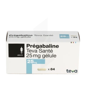 Pregabaline Teva Sante 25 Mg, Gélule