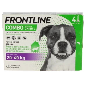 Frontline Combo 268,00 Mg / 241,20 Mg Solution Pour Spot-on Pour Chien L, Solution Pour Spot-on