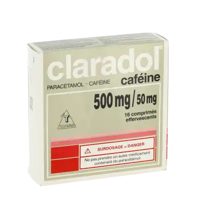 CLARADOL CAFEINE 500 mg/50 mg, comprimé effervescent