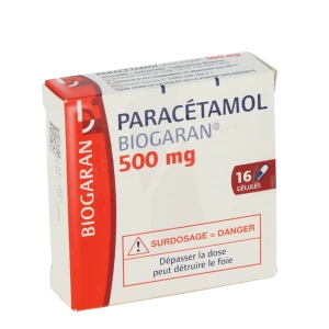 Paracetamol Biogaran 500 Mg, Gélule