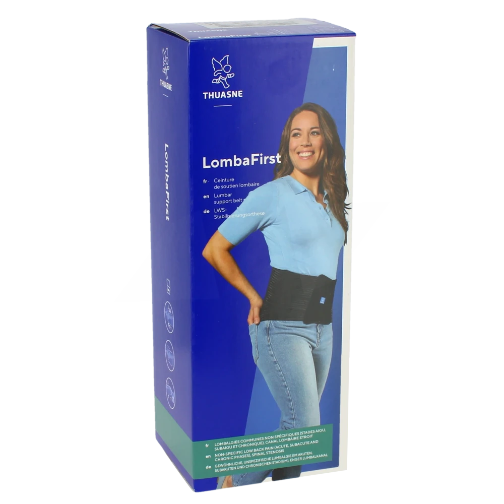 Thuasne Lombafirst Ceinture Lombaire Noir Hauteur 21cm Taille 4