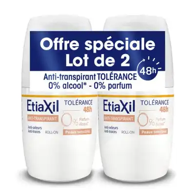 Etiaxil Antitranspirant Tolérance Déodorant 48h 2roll-on/50ml à Fontenay-sous-Bois