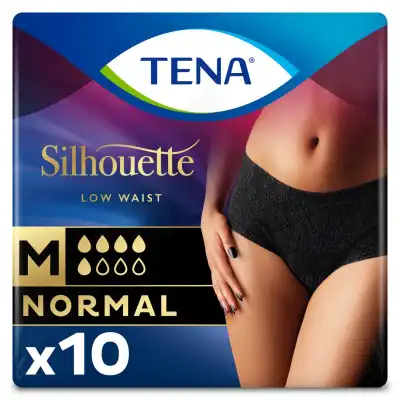 Tena Lady Silhouette Slip Absorbant Noir Normal Médium Paquet/10