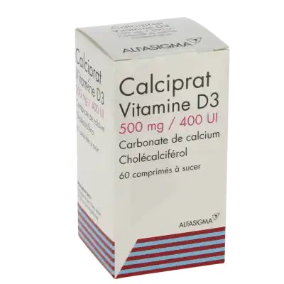 Calciprat Vitamine D3 500 Mg/400 Ui, Comprimé à Sucer à Nice