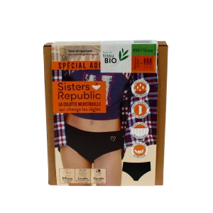 Sisters Republic Tatoo Shorty Menstruelle Bikini Flux Super Coeur T12a/xxs