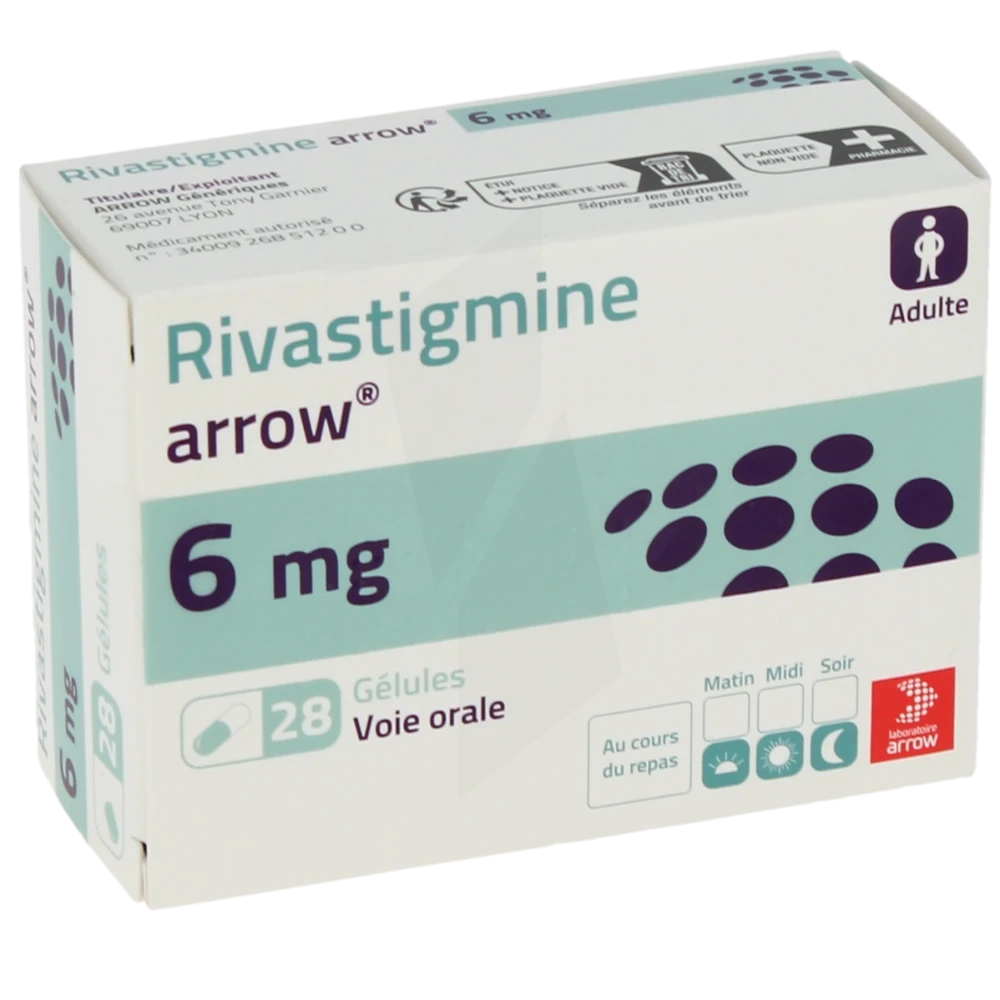 Rivastigmine Arrow 6 Mg, Gélule