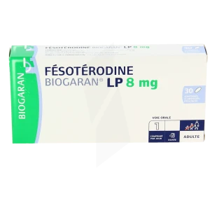 Fesoterodine Biogaran Lp 8 Mg, Comprimé à Libération Prolongée