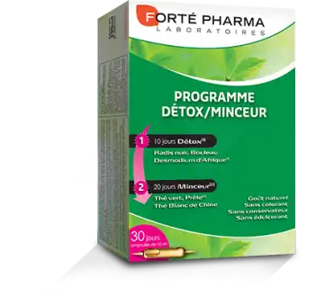 Forte Pharma Solution Buvable Programme Détox Minceur 30 Ampoules/10ml à Nice
