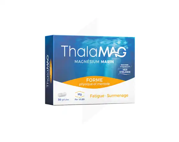 Thalamag Forme Physique & Mentale Magnésium Marin Fer Vitamine B9 Gélules B/30