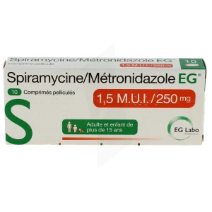 Spiramycine/metronidazole Eg 1,5 M.u.i./250 Mg, Comprimé Pelliculé