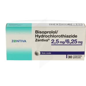 Bisoprolol/hydrochlorothiazide Zentiva 2,5 Mg/6,25 Mg, Comprimé Pelliculé
