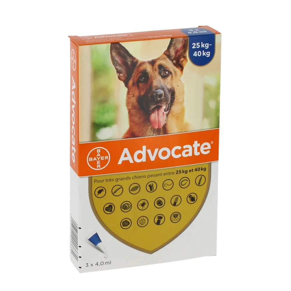 Advocate 400 Mg + 100 Mg Solution Pour Spot-on Pour Tres Grands Chiens, Solution Pour Spot-on