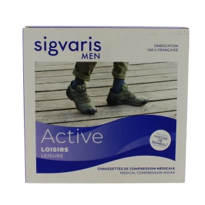 Sigvaris Active Loisirs Chaussette Classe 2 Homme Gris Anthracite Normal M