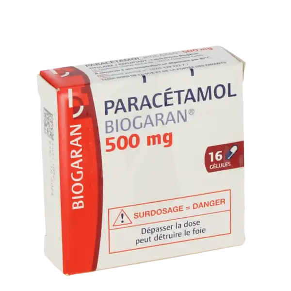 Paracetamol Biogaran 500 Mg, Gélule