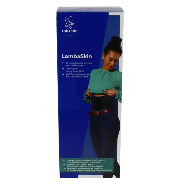 Thuasne Lombaskin Ceinture Lombaire Noir Bleuté Hauteur 26cm Taille 3