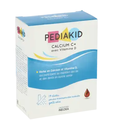 Pédiakid Calcium C+ Poudre orale cola 14 Sticks