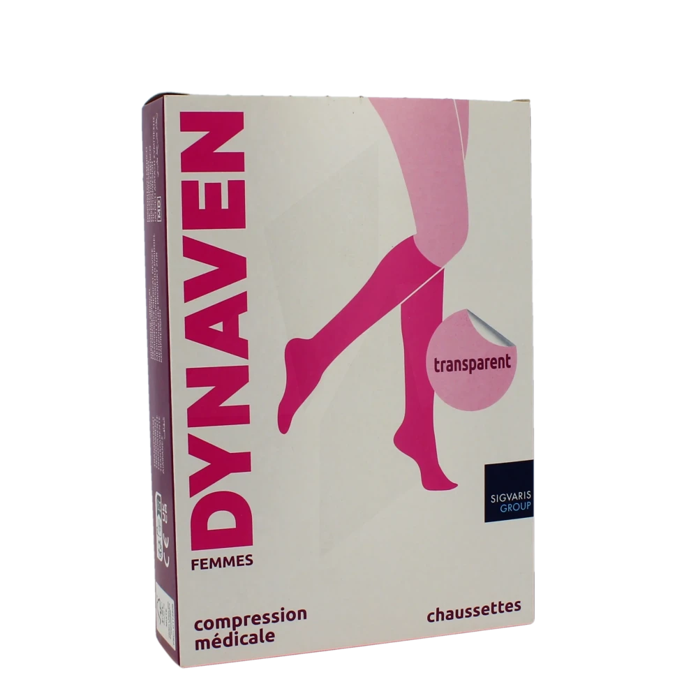 Sigvaris Dynaven Transparent Chaussette Classe 2 Beige Foncé Long L