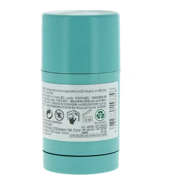 Klorane Visage Masque Purifiant Menthe Aquatique Bio Stick De 25 G