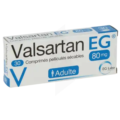 VALSARTAN EG 80 mg, comprimé pelliculé sécable