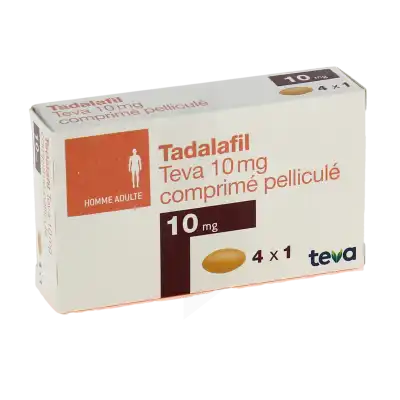 Tadalafil Teva 10 Mg, Comprimé Pelliculé à CHAMPAGNOLE