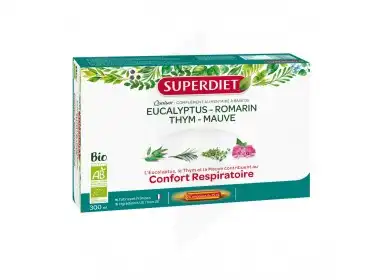 Superdiet Quatuor Bio Solution Buvable confort respiratoire 20 Ampoules/15ml
