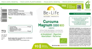 Be-life Curcuma 3200 Magnum Bio Gélules B/90