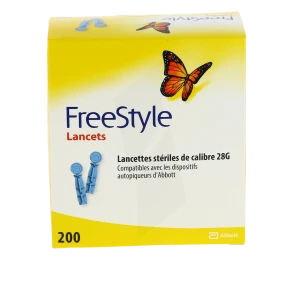 Freestyle Lancets Lancettes Stériles De Calibre 28g B/200