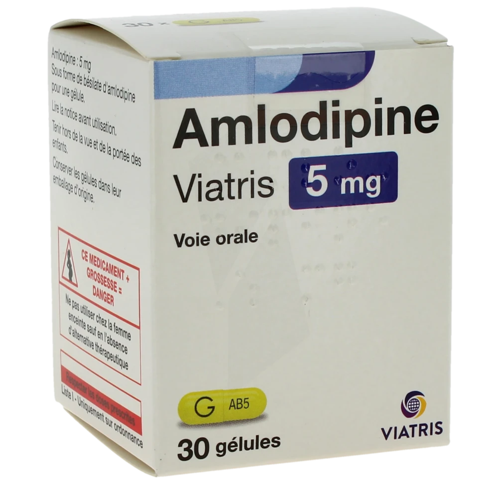 Amlodipine Viatris 5 Mg, Gélule