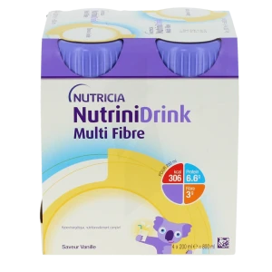 Nutrinidrink Multi Fibre Nutriment Vanille 4bouteilles/200ml