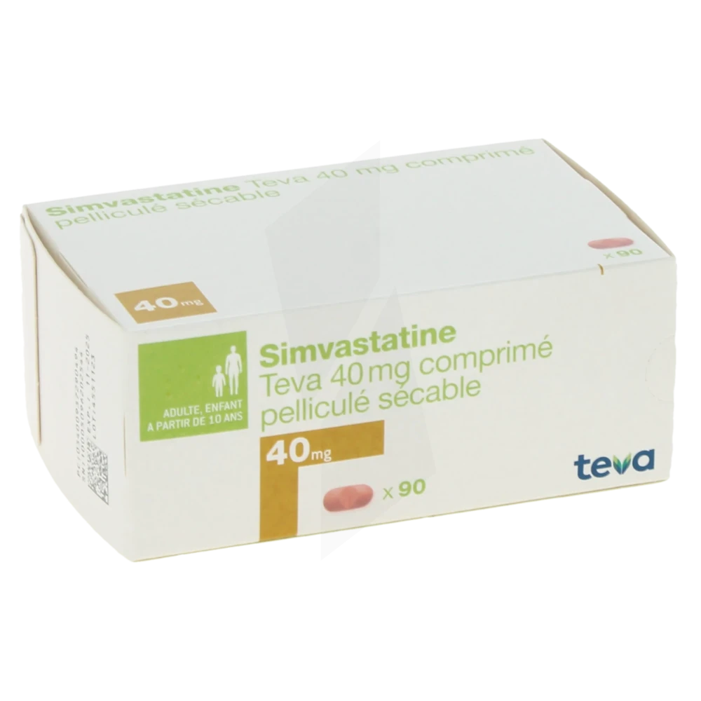 Simvastatine Teva 40 Mg, Comprimé Pelliculé Sécable