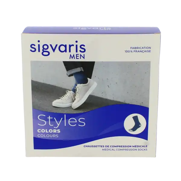 Sigvaris Styles Colors Chaussettes  Homme Classe 2 Noir Small Normal