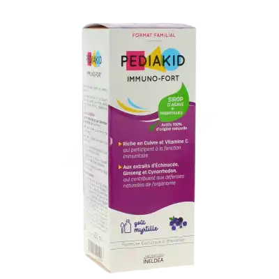 Pédiakid Immuno-fort Sirop Myrtille 250 Ml à LA-RIVIERE-DE-CORPS