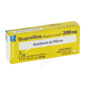 Ibuprofene Biogaran Conseil 200 Mg, Comprimé Pelliculé à SAINT-GEORGES-SUR-BAULCHE