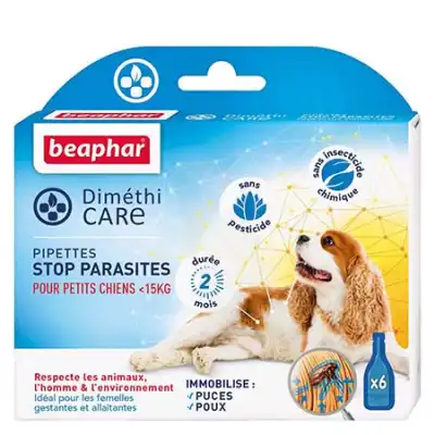 Beaphar Dimethicare Pipettes Stop Parasites Pour Petits Chiens (< 15 Kg) Au Diméthicone 6 Pipettes X 1,5ml à TOULOUSE