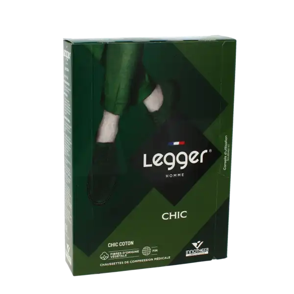 Legger Chic Coton 2 Chaussette Homme Noir T1n
