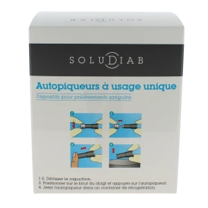 Soludiab Autopiqueurs à Usage Unique 30g  Boîte De 200