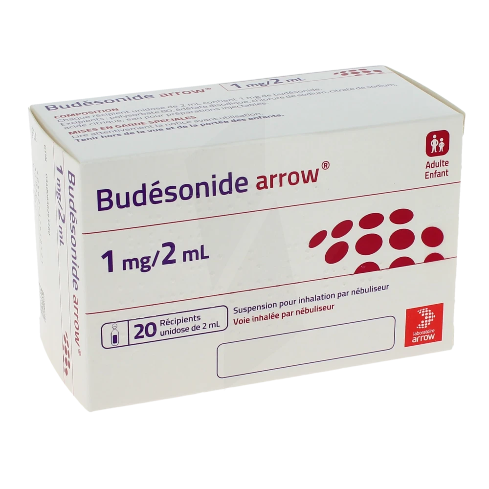 Budesonide Arrow 1 Mg/2 Ml, Suspension Pour Inhalation Par Nébuliseur En Récipient Unidose