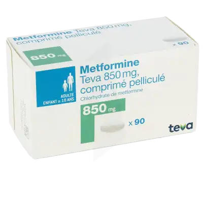 Metformine Teva 850 Mg, Comprimé Pelliculé à VILLERS-LE-LAC