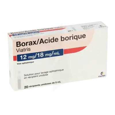 Borax/acide Borique Viatris 12 Mg/18 Mg/ml, Solution Pour Lavage Ophtalmique En Récipient Unidose à Paris