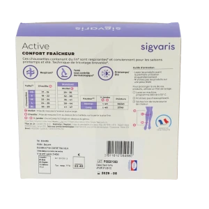 Sigvaris Active Confort FraÎcheur Chaussettes  Femme Classe 2 Écru X Large Normal