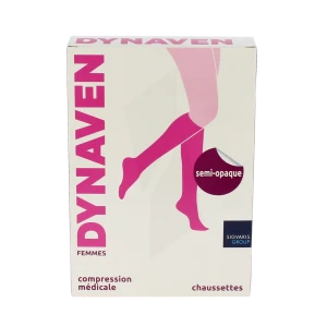 Sigvaris Dynaven Semi-opaque Chaussette Pied Ouvert Classe 2 Femme Beige Normal Xl